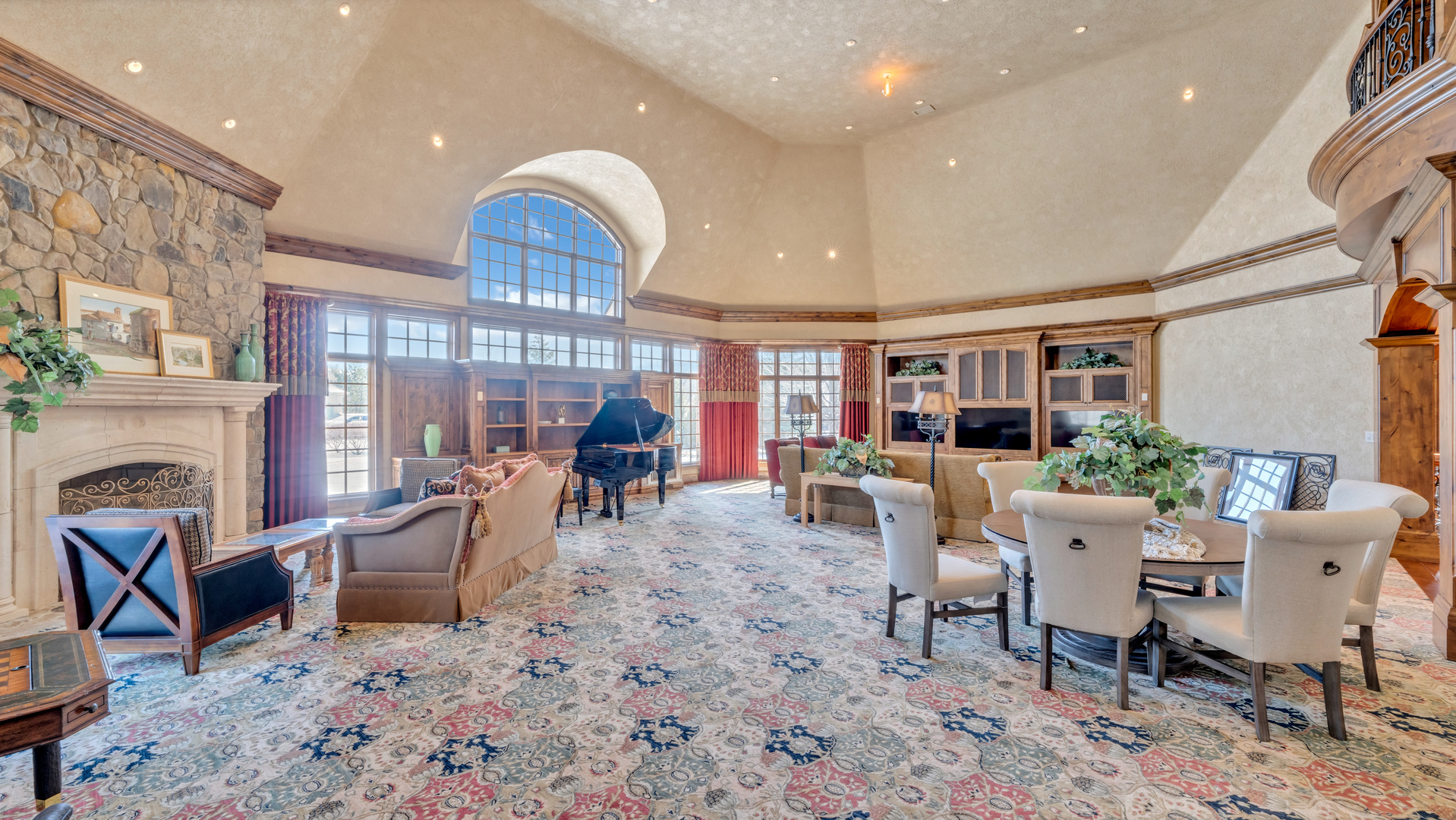 137 Singletree Road Orland Park, IL 60467 - Photo 19 of 75 a living room with furniture a fireplace and a chandelier