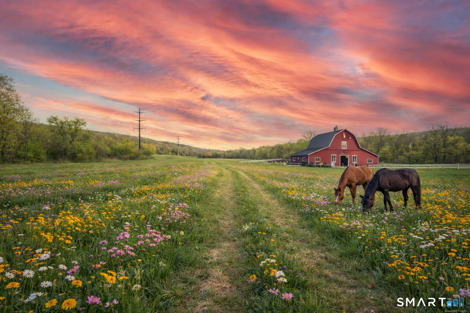 a view of a lake with a yard