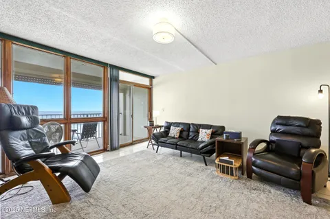 a living room with furniture