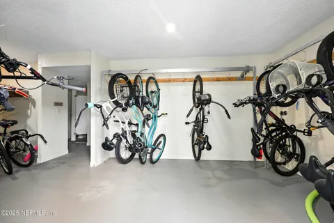a view of a garage with a bike