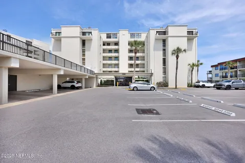 a building with a street in front of it