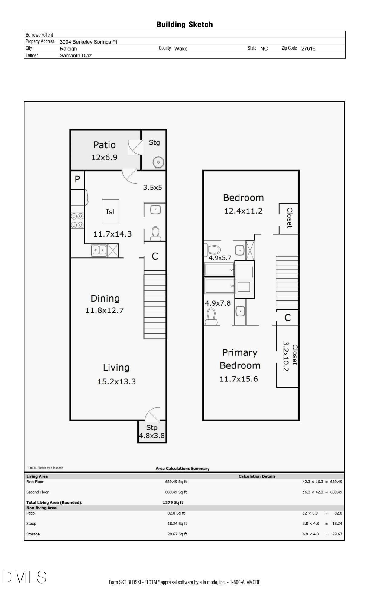 3004 Berkeley Springs Place Raleigh, NC 27616 - Photo 39 of 39 Floorplan