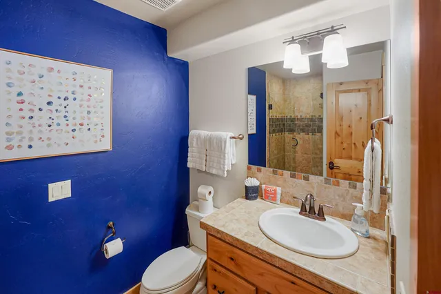 a bathroom with a shower