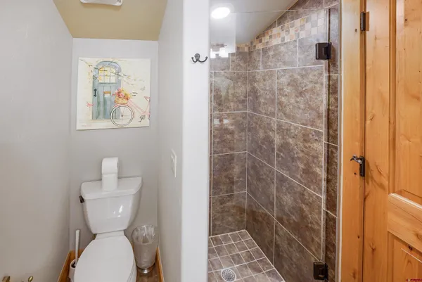 a view of a wooden door