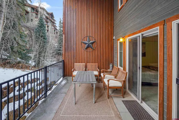 a view of outdoor space with seating area