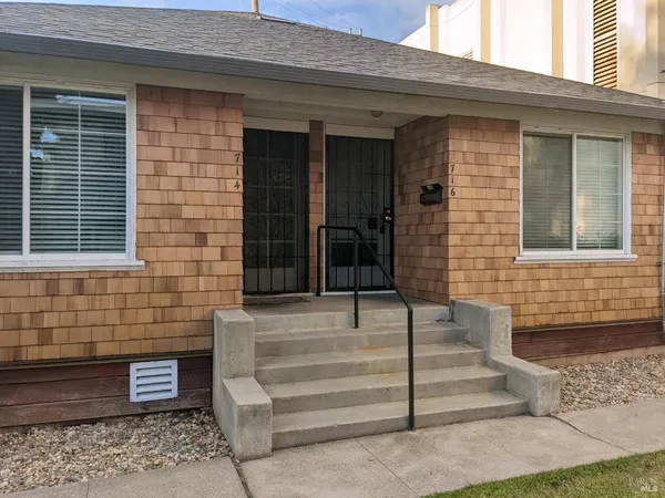 a front view of a house with a window