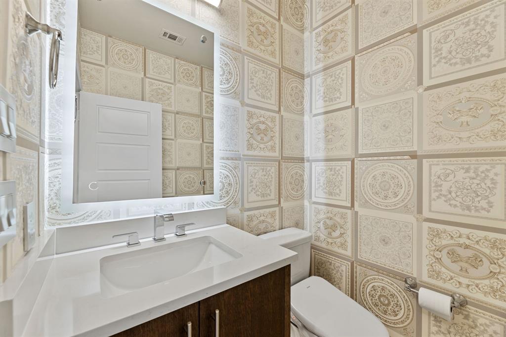 7854 Element Avenue Plano, TX 75024 - Photo 8 of 38 Half bathroom featuring Versace wallpaper