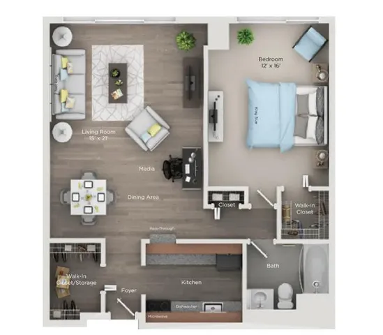 $1,720 | 555 Brush Street, Unit 3009, Detroit, MI 48226