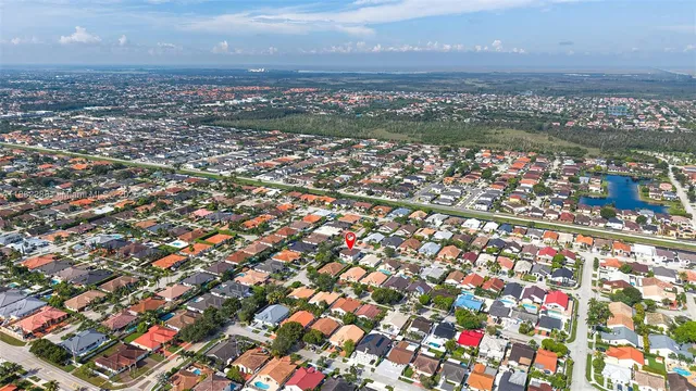 an aerial view of multiple house