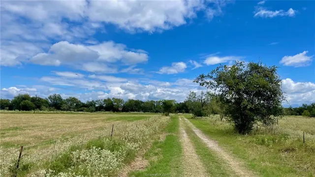 a view of a lake with a yard