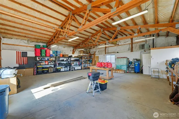 a view of a stadium that has a big playing ground