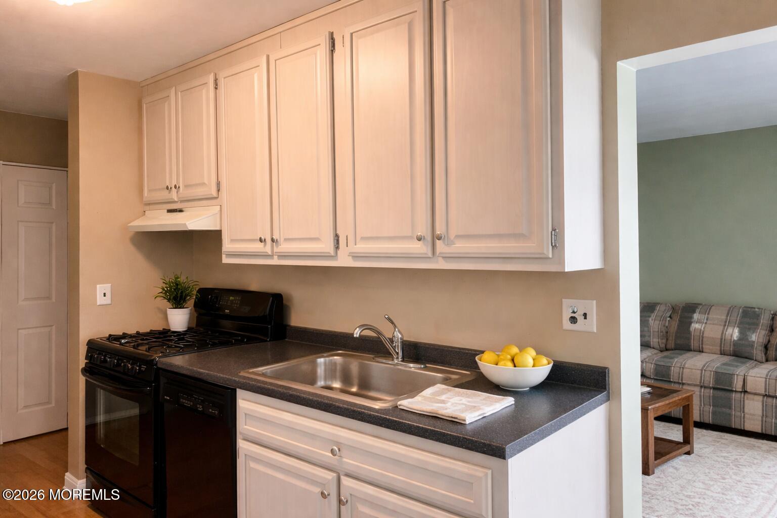 11 River Road, Unit 11L Nutley, NJ 07110 - Photo 9 of 26 a kitchen with stainless steel appliances granite countertop a sink a stove and a white cabinets