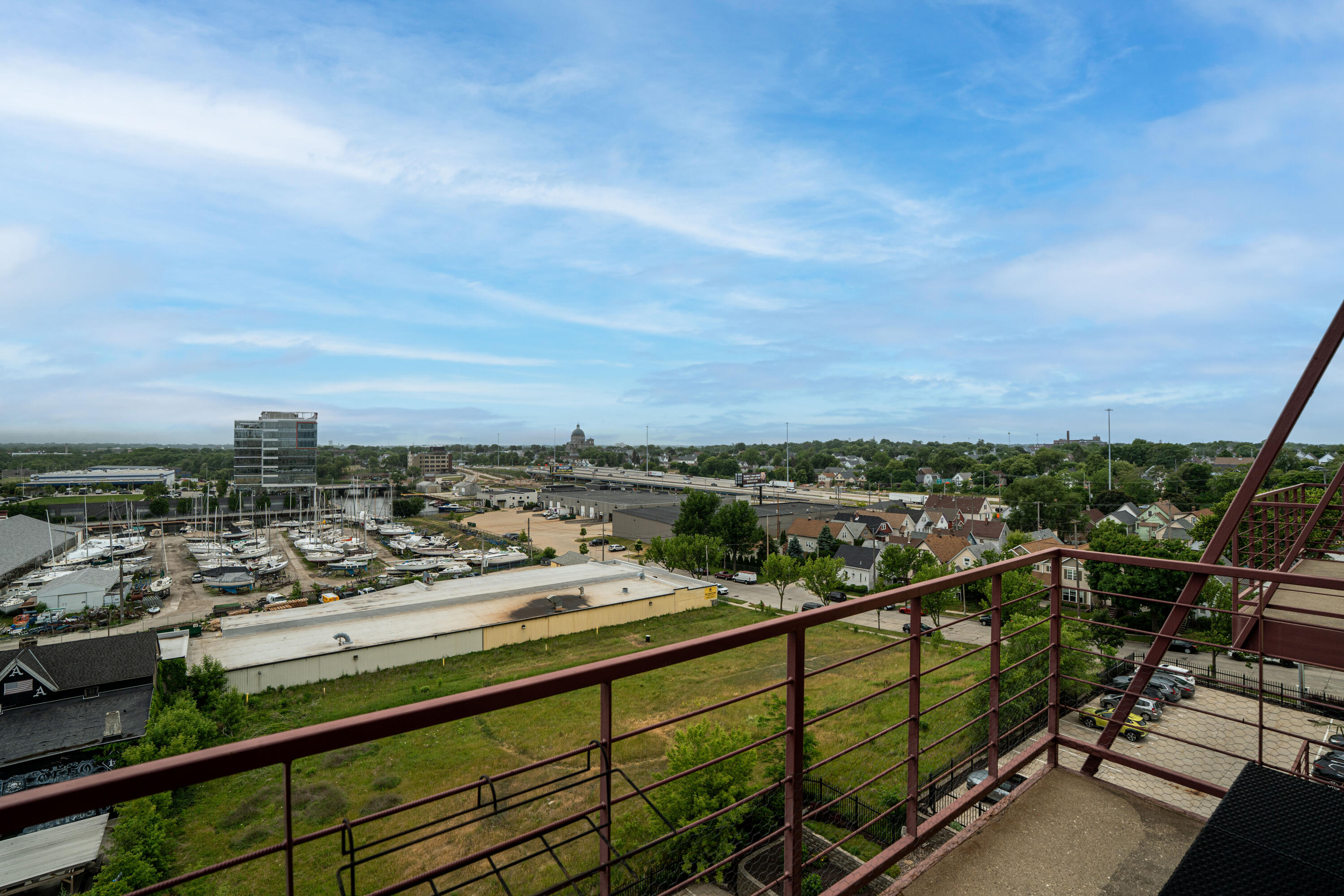215 West Maple Street, Unit 607 Milwaukee, WI 53204 - Photo 18 of 20 Clock Tower Acres View Overlooking the Marina, Kinnickinnic
River, & Basilica of St. Josaphat!