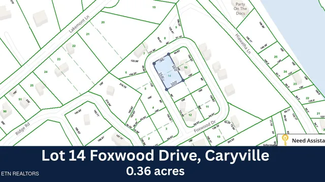 $34,900 | Lot 14 Foxwood Drive, Caryville, TN 37714