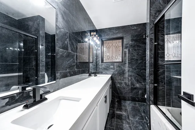 a bathroom with a shower