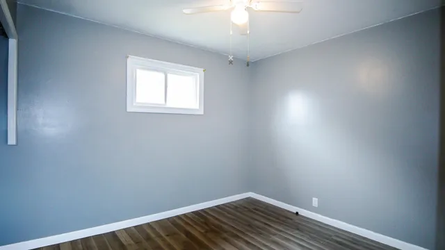 an empty room with a window