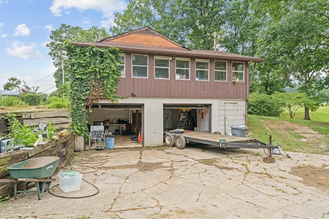 a view of a green field with clear sky