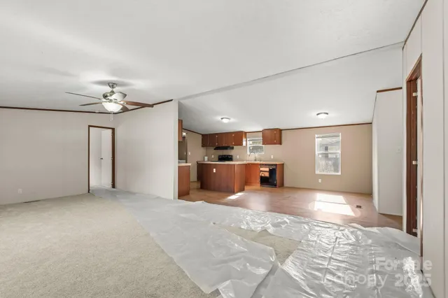 a view of a livingroom with a staircase