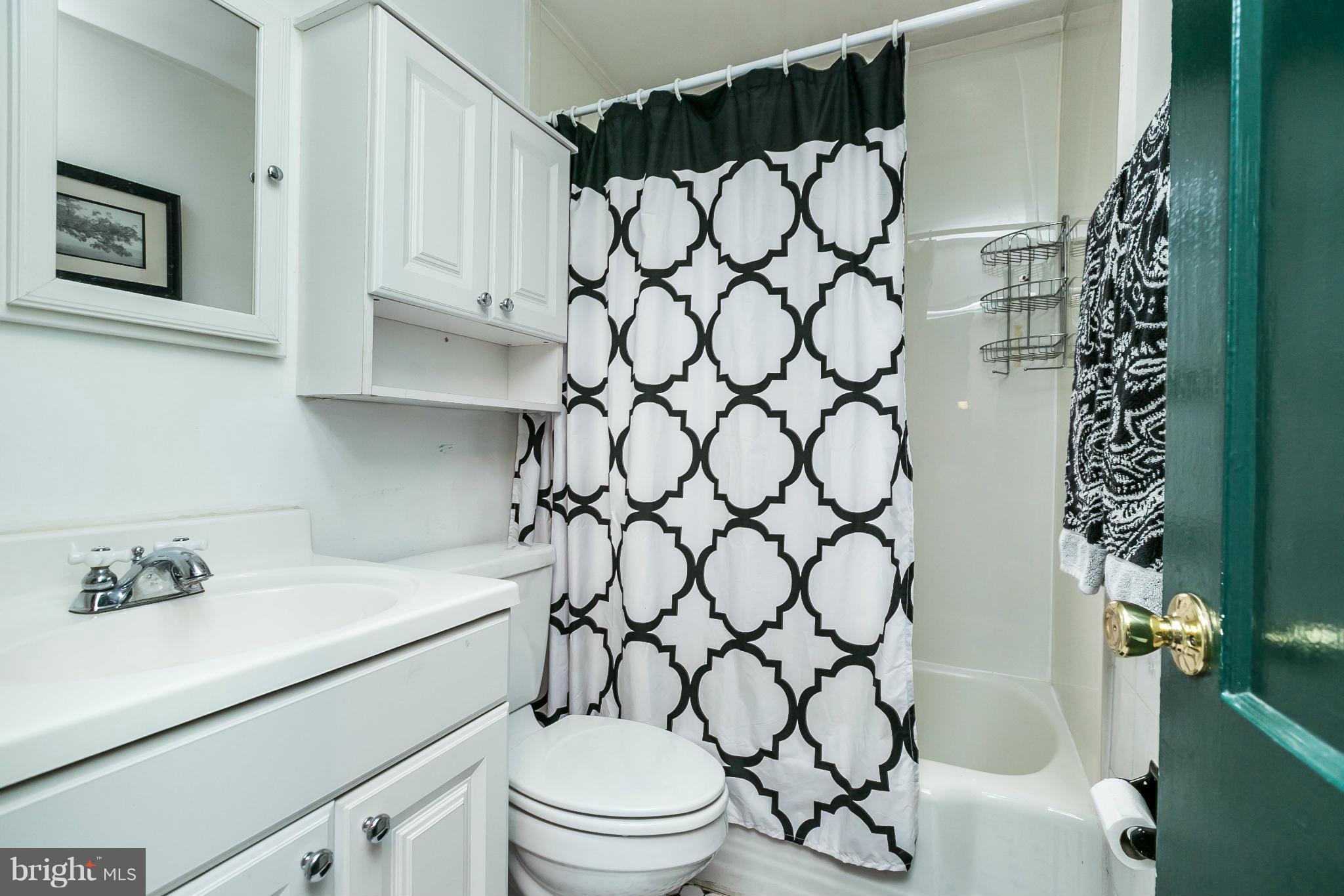 2907 Weisman Road Silver Spring, MD 20902 - Photo 22 of 30 a bathroom with a sink a toilet and shower curtain