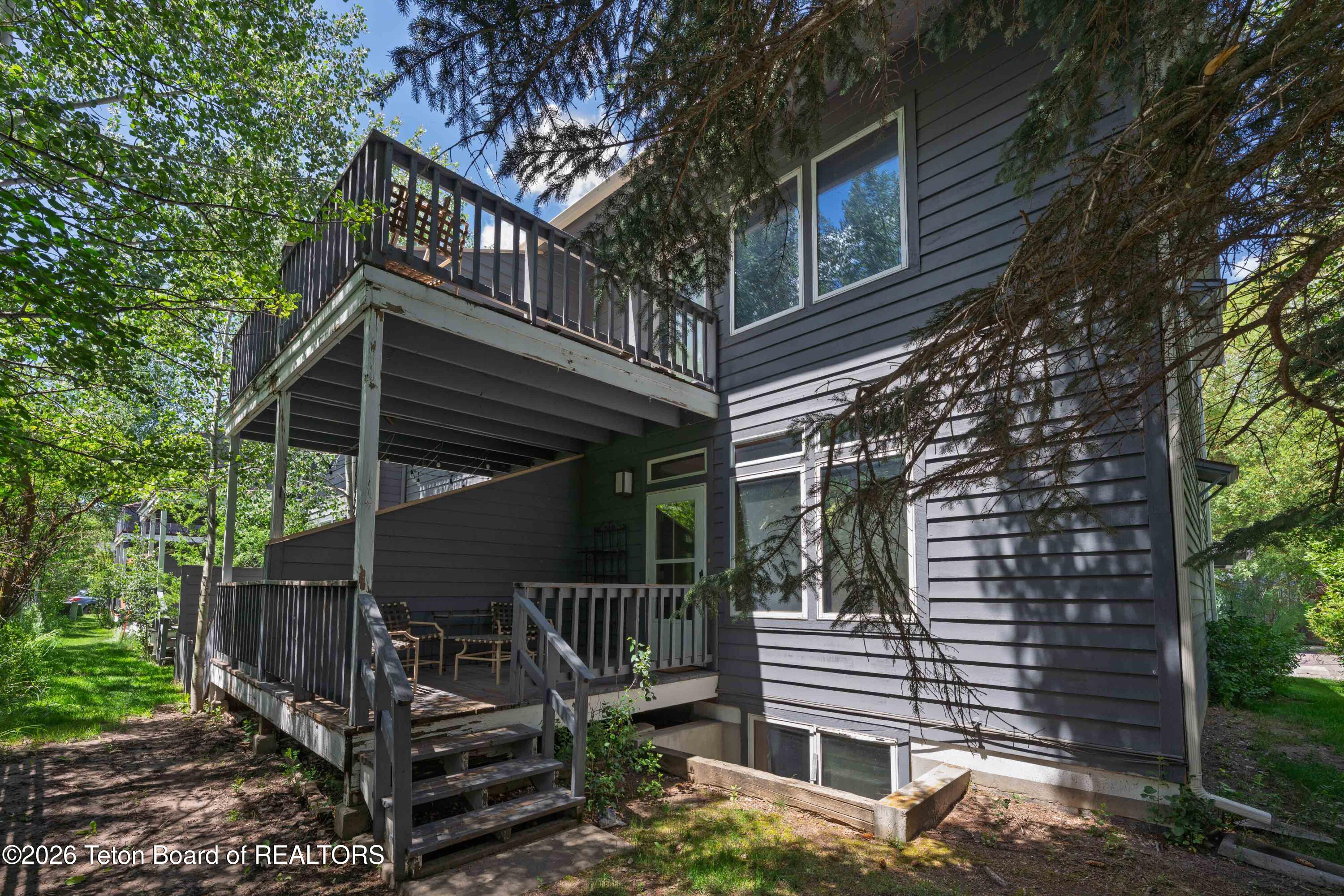 120 Rancher Street, Unit 6 Jackson, WY 83001 - Photo 13 of 25 Back decks end unit