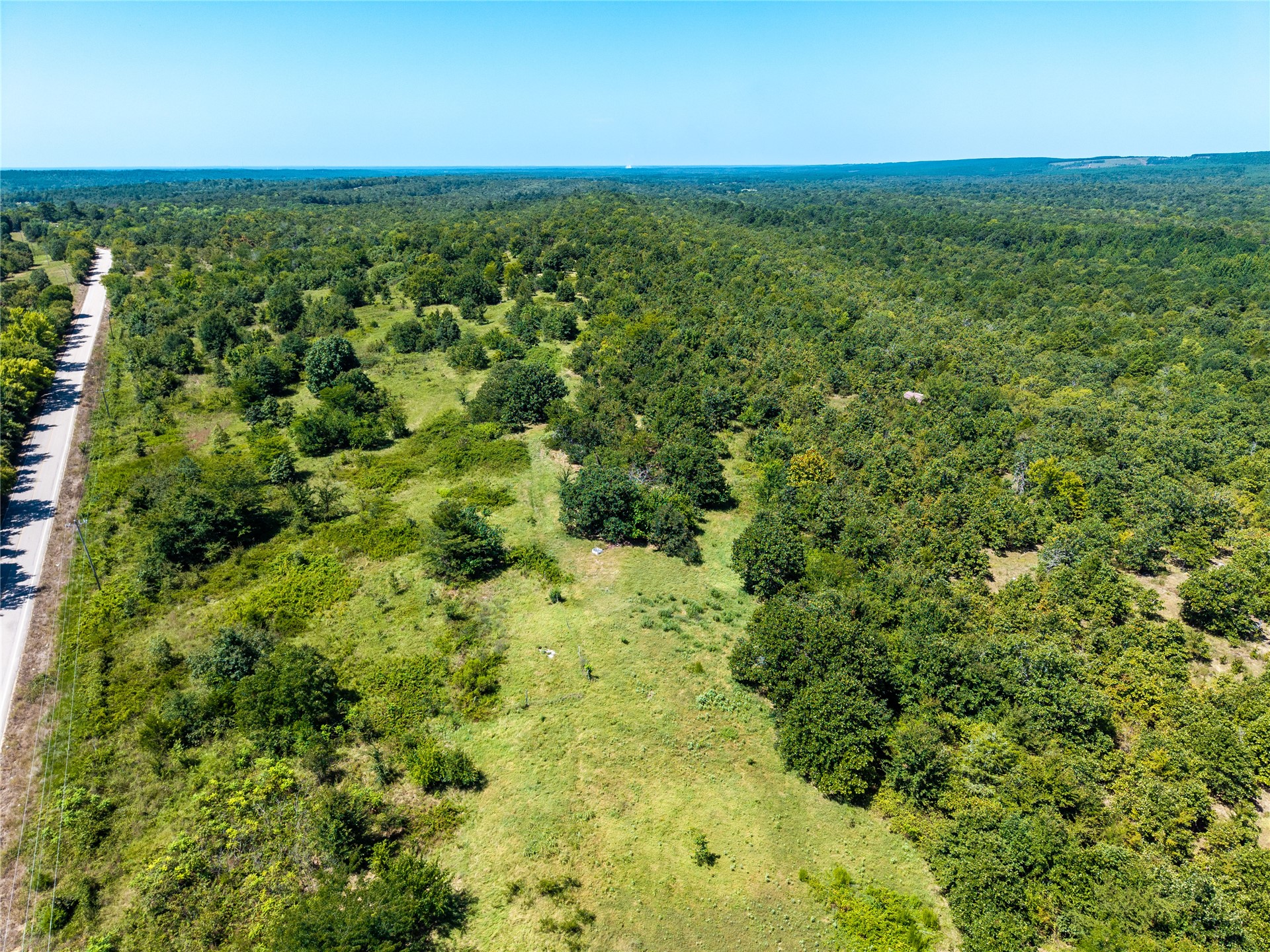 80 Cloudy Road Rattan, OK 74562 - Photo 8 of 28 Expansive undeveloped land featuring a paved road frontage, mature trees, and open grassy areas