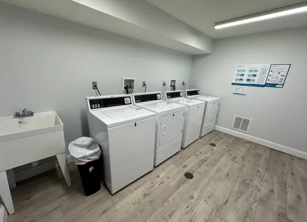 a room with a washer and dryer
