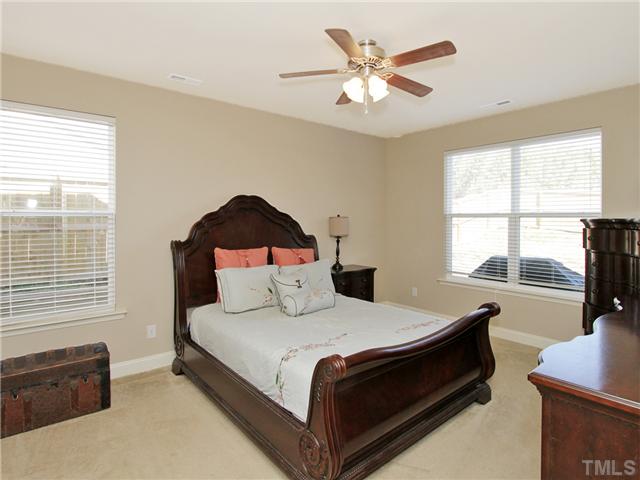 329 Trout Valley Road Wake Forest, NC 27587 - Photo 7 of 15 The 203 square foot master bedroom is on the first floor and has windows overlooking the back yard and side yard. Whether you choose a king, queen or full size bed. it will fit in this space.