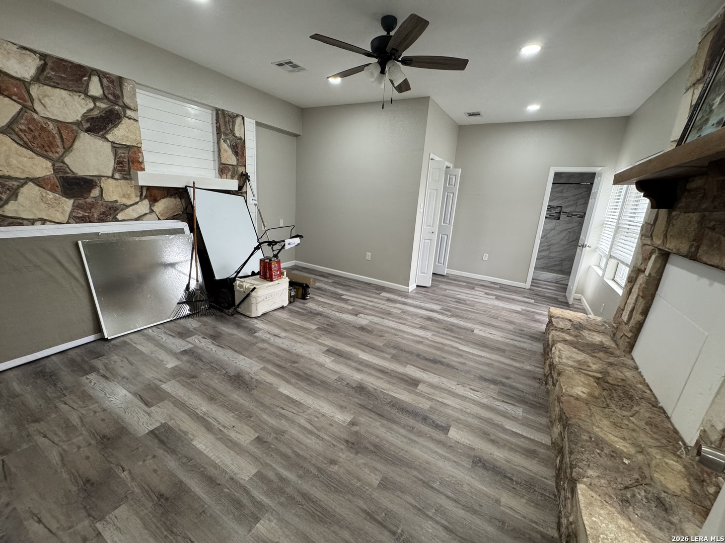 1240 Rice Road San Antonio, TX 78220 - Photo 28 of 45 a view of a room with gym equipment and a window