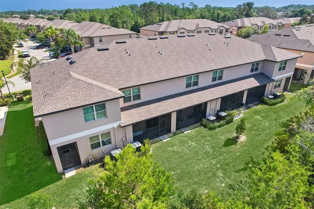 an aerial view of a house