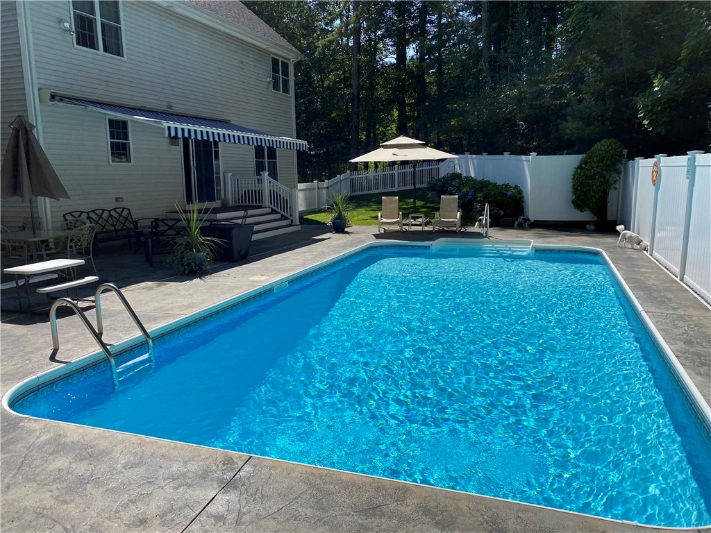 264 Round Top Road Burrillville, RI 02830 - Photo 42 of 49 pool with patio and awning