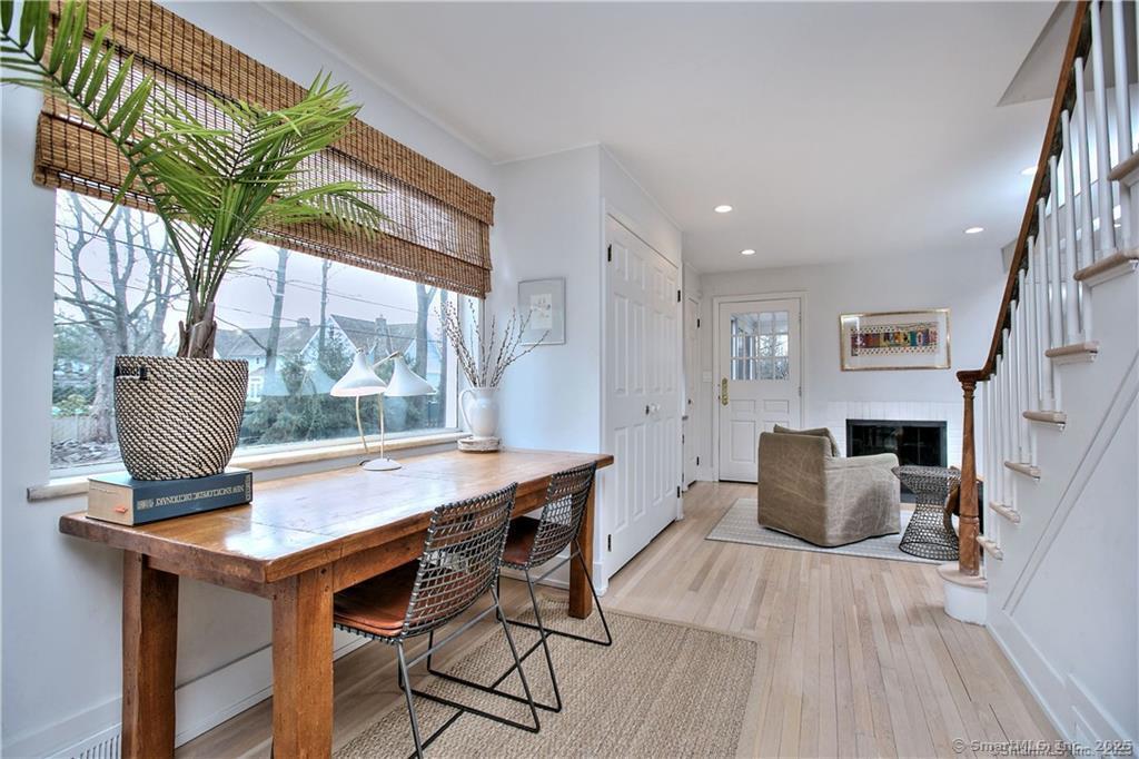 28 Narrow Rocks Road Westport, CT 06880 - Photo 15 of 35 a view of a dining room with furniture window and wooden floor