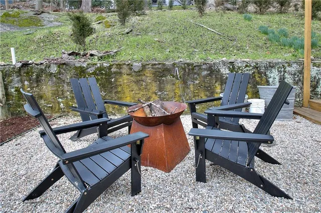a view of a bench in a lake