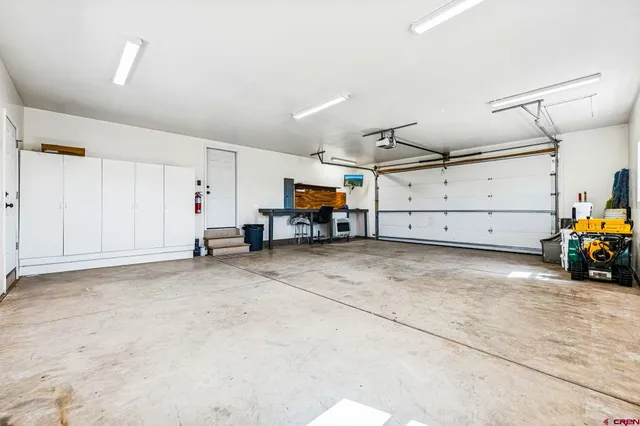 a view of a garage with furniture