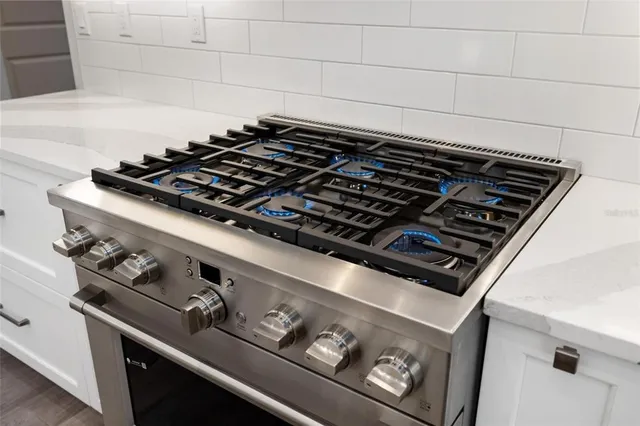 a close up of a stove