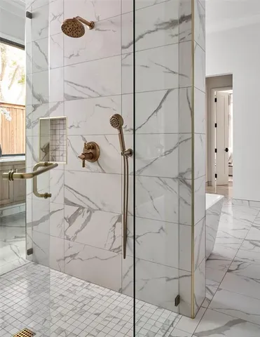 a bathroom with a shower