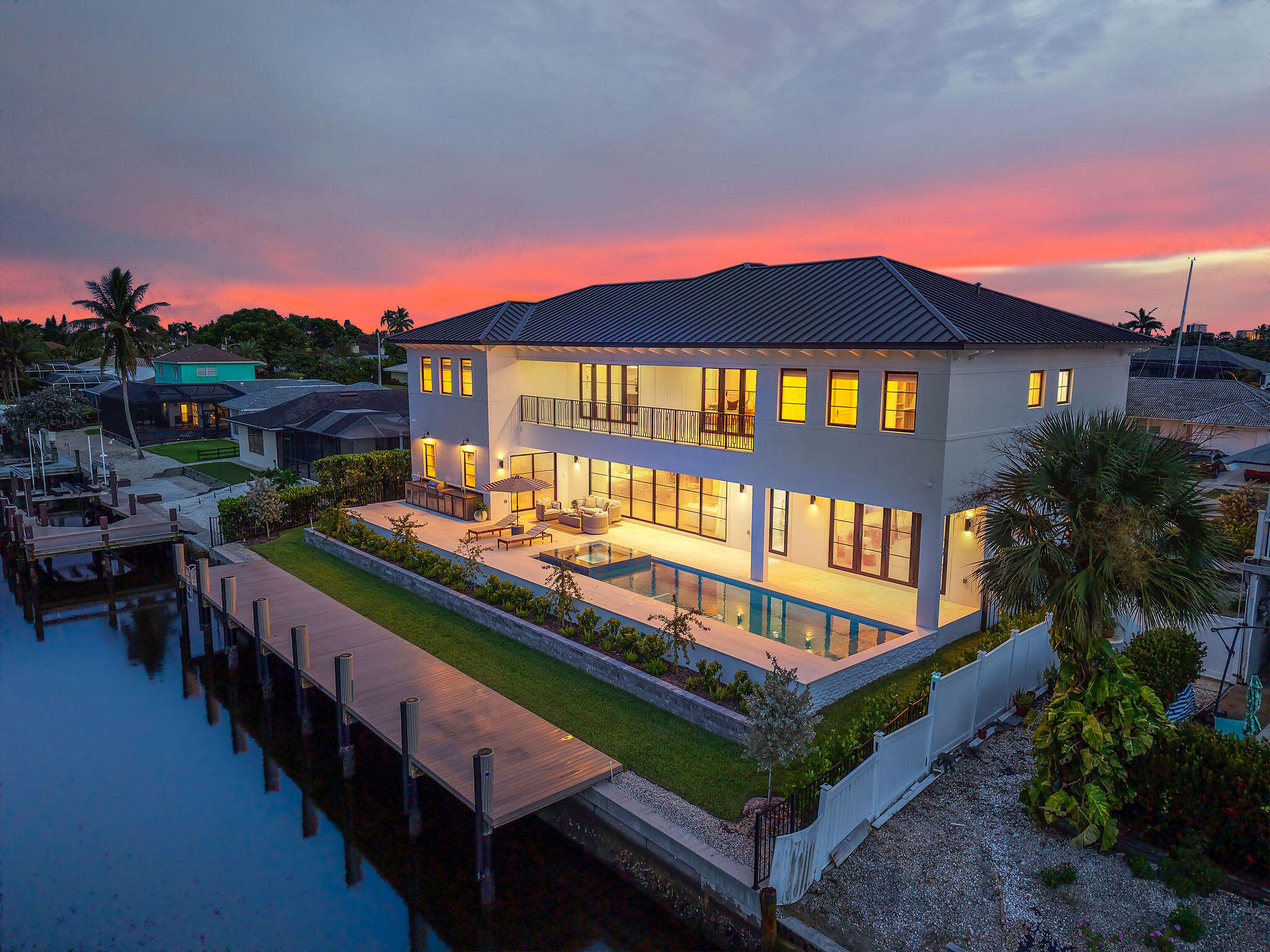 839 Chestnut Court Marco Island, FL 34145 - Photo 58 of 88 Marco Island dock & pool at twilight