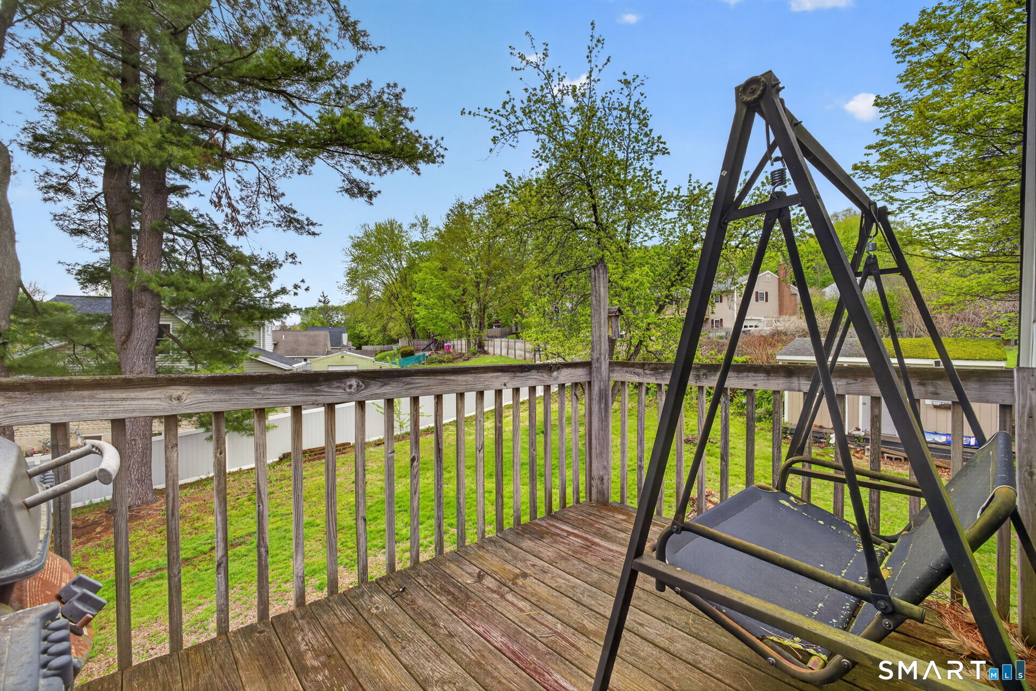 670 Hanover Road Meriden, CT 06451 - Photo 30 of 40 a view of deck with a backyard and trees