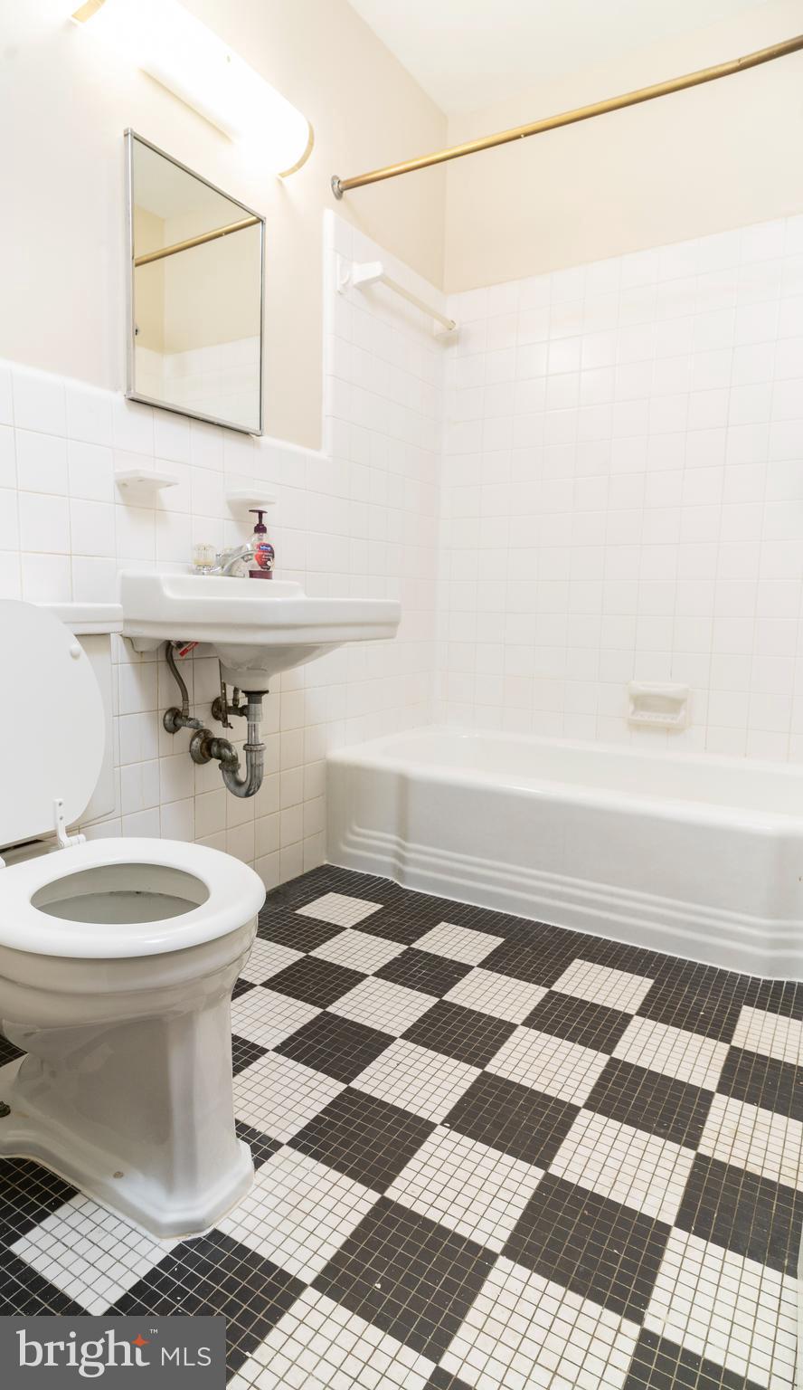 10500 Montrose Avenue, Unit M4 Rockville, MD 20852 - Photo 12 of 17 a bathroom with a sink a toilet and a mirror
