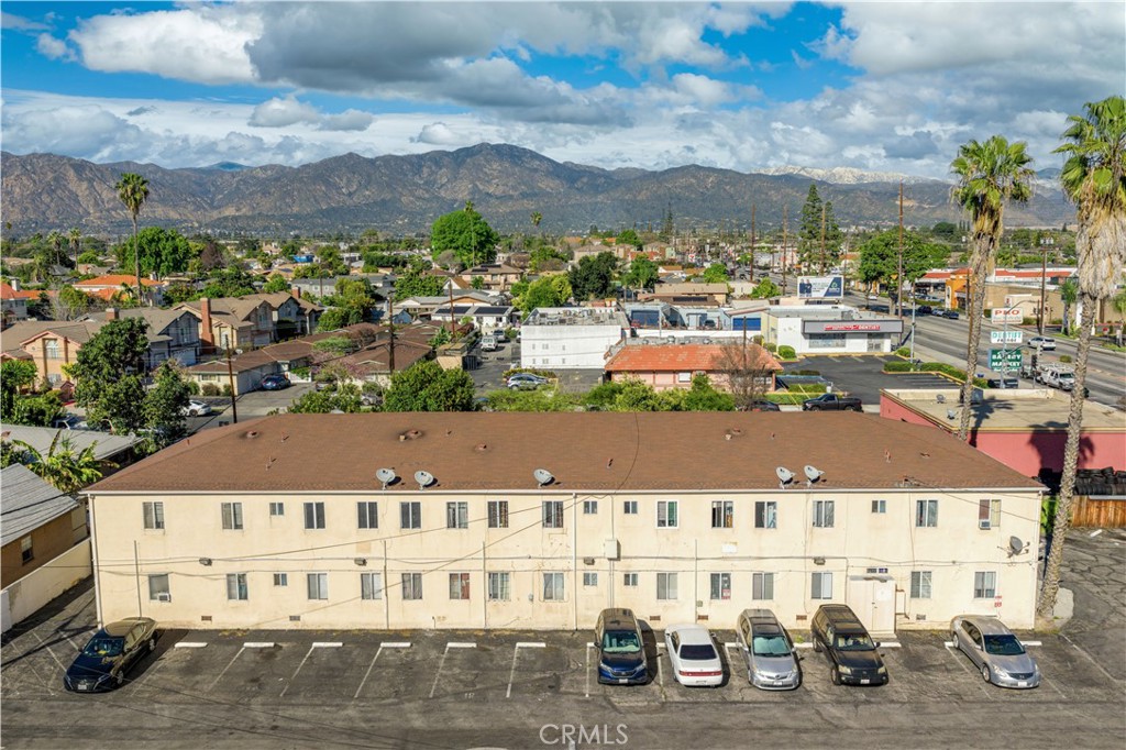 a view of a city with tall buildings