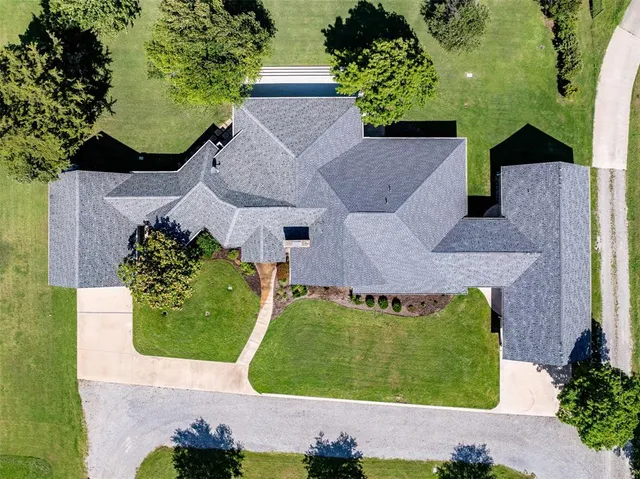 an aerial view of a house