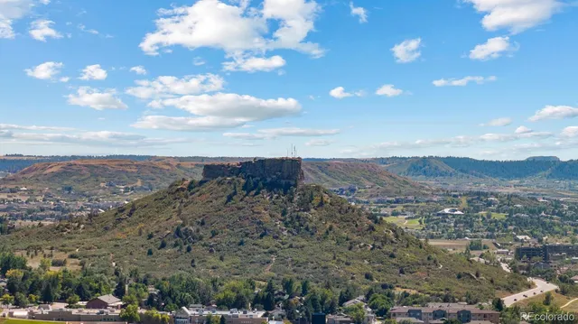 a view of city and mountain