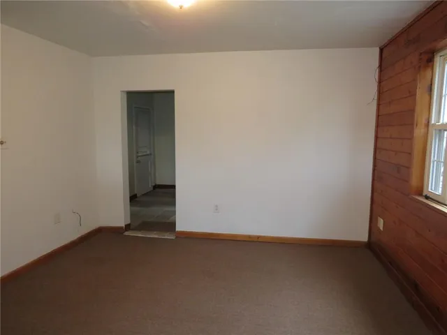 an empty room with closet