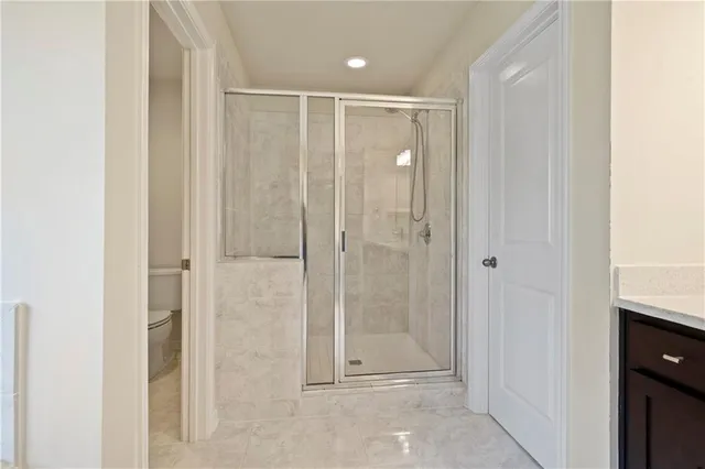 a bathroom with a shower