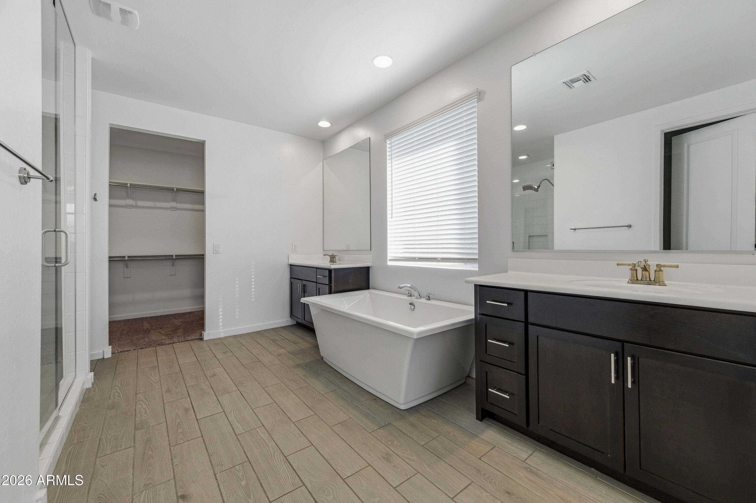 18225 West Pierson Street Goodyear, AZ 85395 - Photo 24 of 39 a spacious bathroom with a tub sink shower and mirror