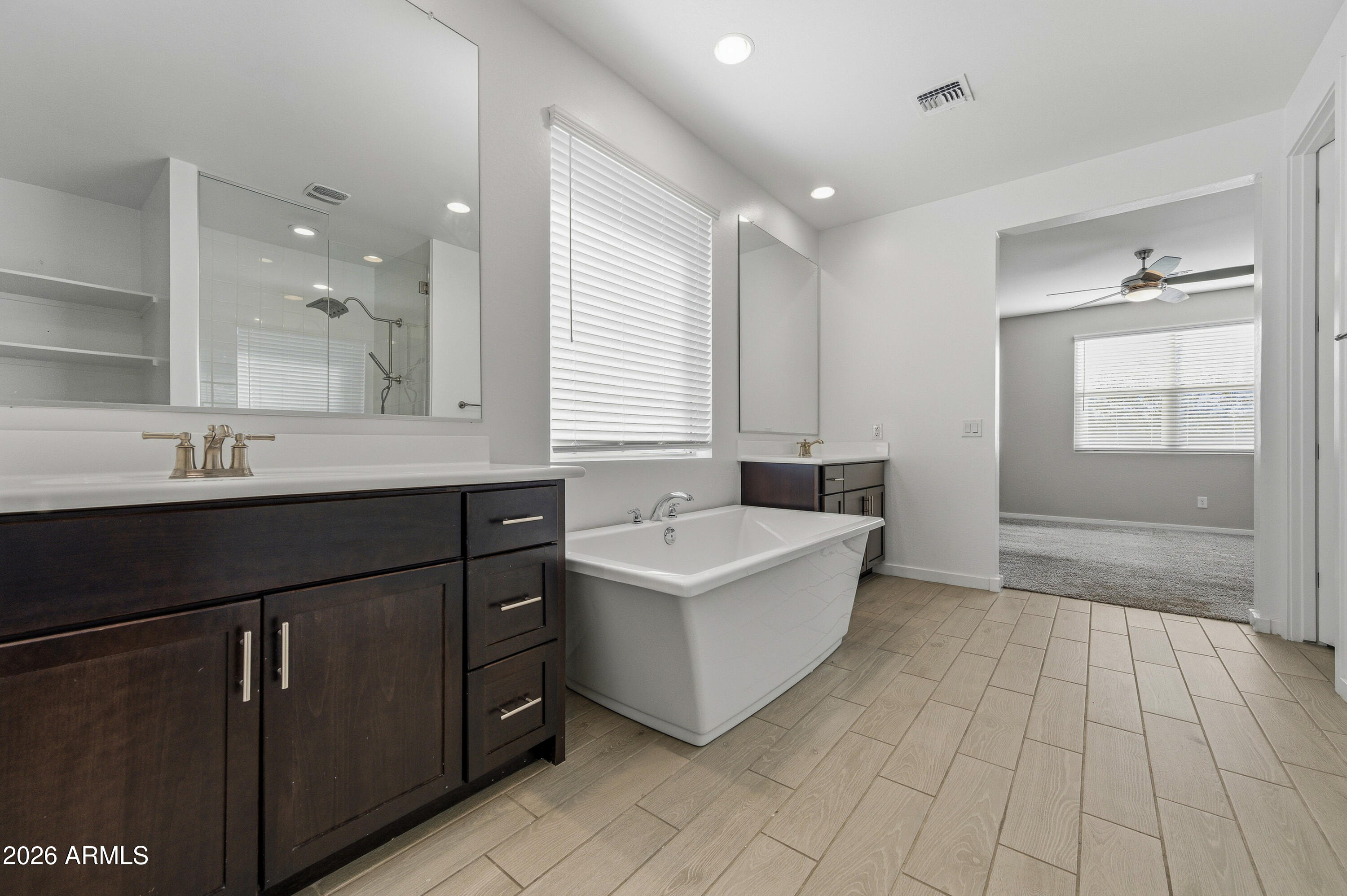 18225 West Pierson Street Goodyear, AZ 85395 - Photo 29 of 39 a bathroom with a sink a mirror and a bathtub