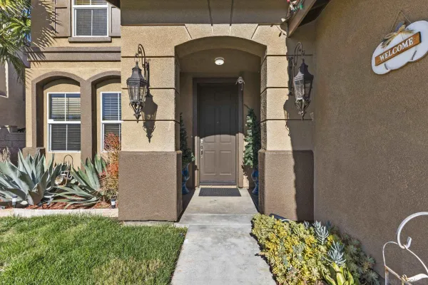 a view of a door of the house