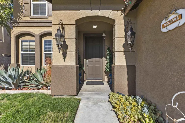 a view of a door of the house