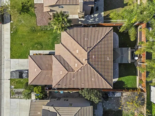 an aerial view of residential building and street
