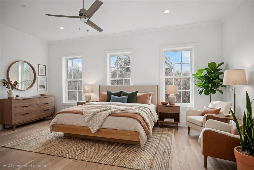 4066 Oak Circle Addison, TX 75001 - Photo 4 of 31 a bedroom with a bed a couch and dresser