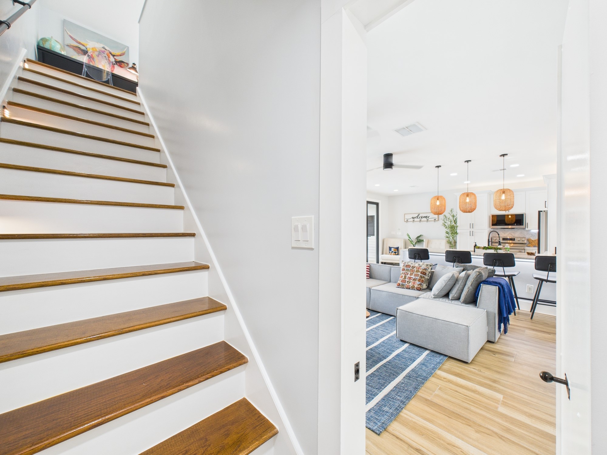 5430 Havenwoods Drive Houston, TX 77066 - Photo 45 of 50 a view of a bedroom with furniture and stairs
